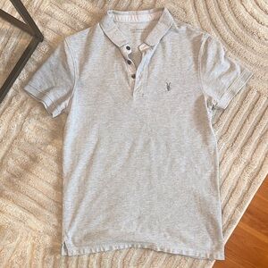 All Saints Light Gray Polo Shirt